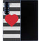 Black And White Striped Heart Galaxy Z Fold6 Skin