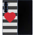 Black And White Striped Heart Galaxy Z Fold6 Skin