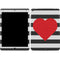 Black And White Striped Heart iPad Skins