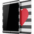 Black And White Striped Heart iPad Skins