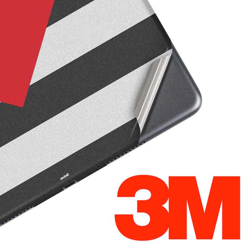 Black And White Striped Heart iPad Skins