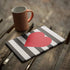 Black And White Striped Heart iPad Skins