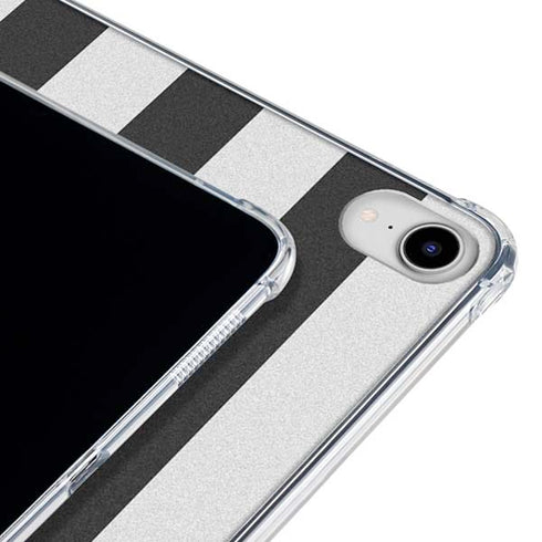 Black And White Striped Heart iPad 11th Gen (2025) Clear Case