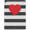 Black And White Striped Heart Apple iPad Air Skin