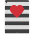 Black And White Striped Heart Apple iPad Air Skin