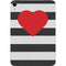 Black And White Striped Heart Apple iPad Mini Skin