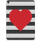Black And White Striped Heart Apple iPad Pro Skin
