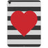 Black And White Striped Heart Apple iPad Pro Skin