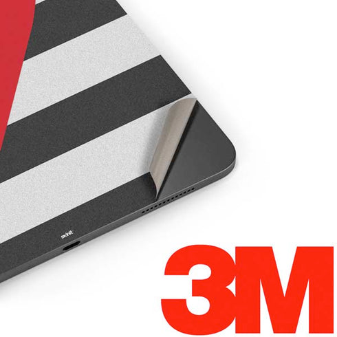 Black And White Striped Heart Apple iPad Pro Skin