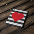 Black And White Striped Heart Apple iPad Pro Skin