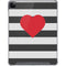 Black And White Striped Heart iPad Cases