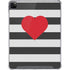 Black And White Striped Heart iPad Cases