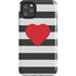 Black And White Striped Heart iPhone Cases