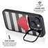 Black And White Striped Heart iPhone 14 Kickstand Case