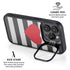 Black And White Striped Heart iPhone 14 Pro Kickstand Case