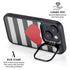 Black And White Striped Heart iPhone 15 Plus Kickstand Case