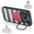 Black And White Striped Heart iPhone 15 Pro Kickstand Case