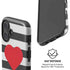 Black And White Striped Heart iPhone 16 Magsafe Impact Case