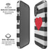 Black And White Striped Heart iPhone 16 Magsafe Impact Case