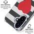 Black And White Striped Heart iPhone 16 Plus Clear Case