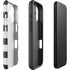 Black And White Striped Heart iPhone 16 Plus Impact Case