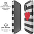 Black And White Striped Heart iPhone 16 Plus Magsafe Impact Case