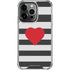 Black And White Striped Heart iPhone 16 Pro Clear Case