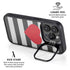 Black And White Striped Heart iPhone 16 Pro Kickstand Case