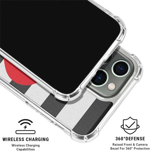 Black And White Striped Heart iPhone 16 Pro Max Clear Case