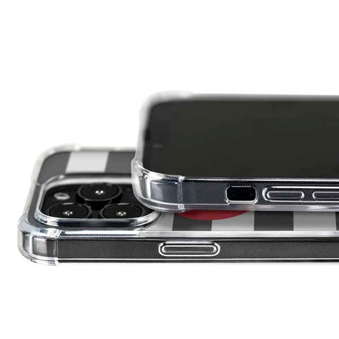 Black And White Striped Heart iPhone 16 Pro Max MagSafe Case