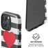 Black And White Striped Heart iPhone 16 Pro Max Magsafe Impact Case