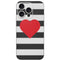 Black And White Striped Heart iPhone 16 Pro Skin