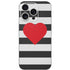 Black And White Striped Heart iPhone 16 Pro Skin