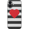 Black And White Striped Heart iPhone 16 Skin