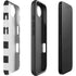 Black And White Striped Heart iPhone 16e Impact Case