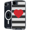 Black And White Striped Heart iPhone 16e MagSafe Case