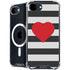 Black And White Striped Heart iPhone 16e MagSafe Case