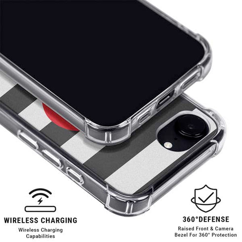 Black And White Striped Heart iPhone 16e MagSafe Case