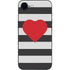 Black And White Striped Heart iPhone 16e Skin