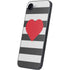 Black And White Striped Heart iPhone 16e Skin