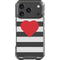 Black And White Striped Heart iPhone 18 Pro Clear Case