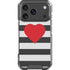 Black And White Striped Heart iPhone 18 Pro Clear Case