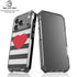 Black And White Striped Heart iPhone 18 Pro Clear Case