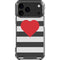 Black And White Striped Heart iPhone 18 Pro Max Clear Case