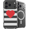 Black And White Striped Heart iPhone 18 Pro Max MagSafe Case