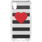 Black And White Striped Heart iPhone XS Clear Case