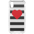 Black And White Striped Heart iPhone XS Clear Case
