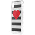 Black And White Striped Heart iPhone XS Clear Case