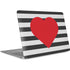Black And White Striped Heart Apple MacBook Air Skin