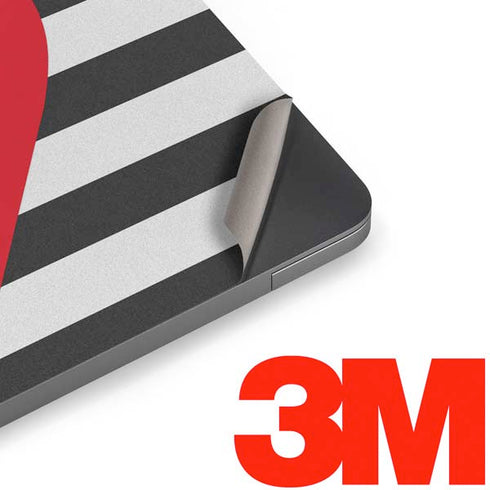 Black And White Striped Heart Apple MacBook Air Skin